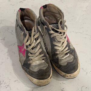 Golden Goose Mid Star Women's Sneakers in Gray and Pink